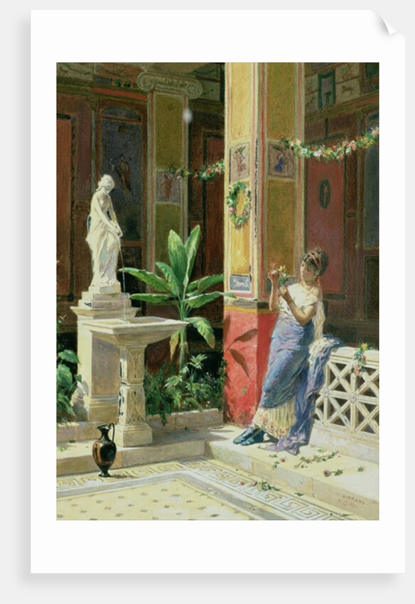 In a Courtyard in Pompeii, 1878 by Luigi Bazzani