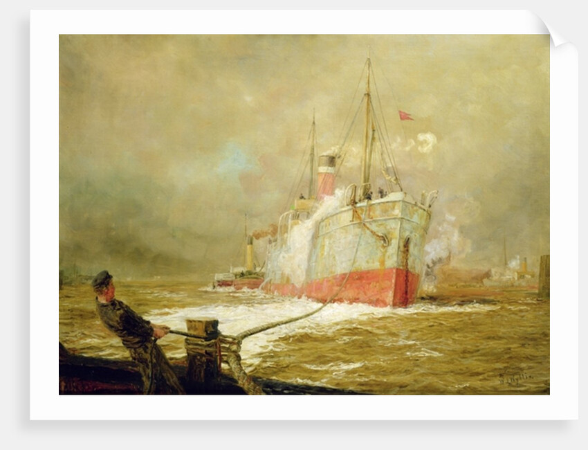 Docking a Cargo Ship by William Lionel Wyllie