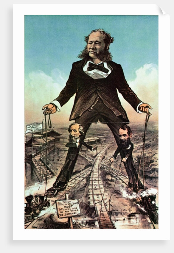 W.H. Vanderbilt as a 'Colossus of Roads' by American School