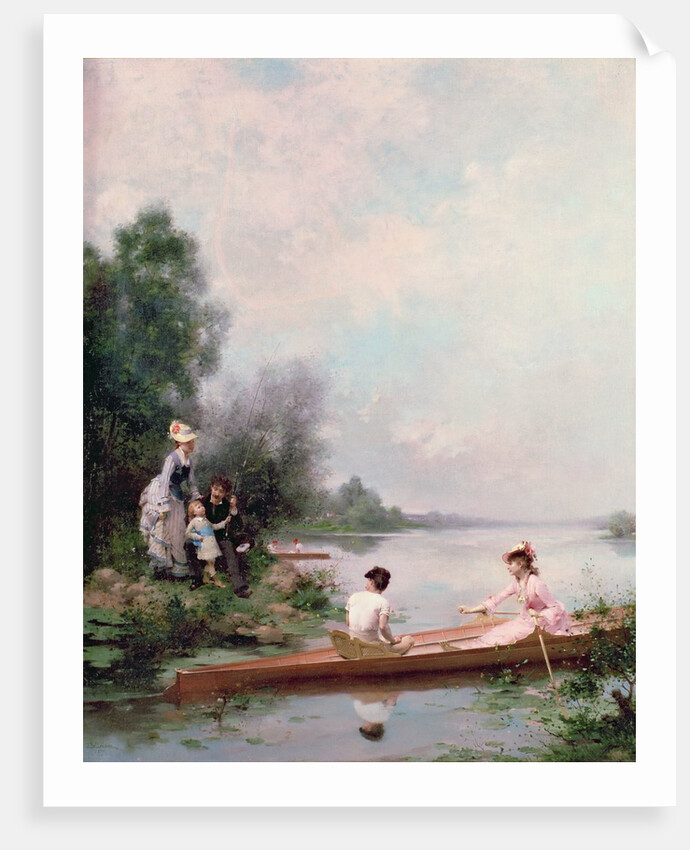 Boating on the River, 19th century by Jules Frederic Ballavoine