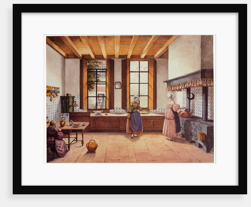 Kitchen of the Zwijnshoofd Hotel at Arnhem, 1838 by Mary Ellen Best