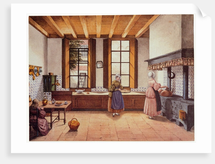 Kitchen of the Zwijnshoofd Hotel at Arnhem, 1838 by Mary Ellen Best
