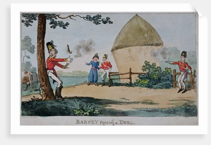 Barney fighting a duel by George Cruikshank