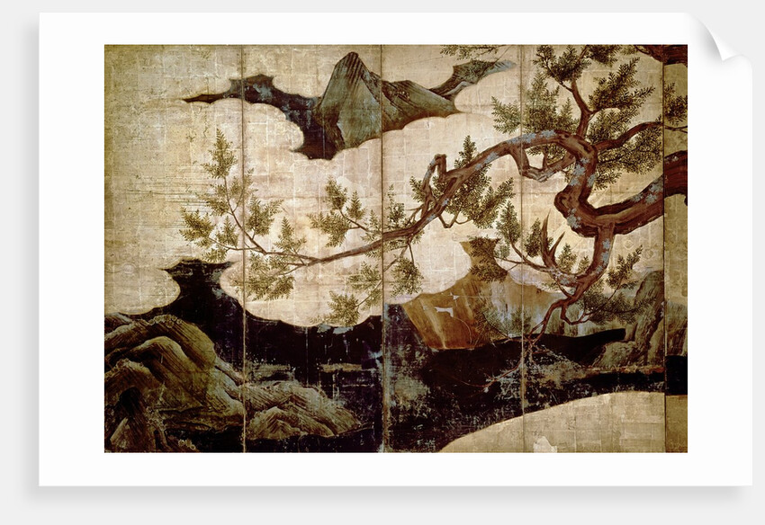 Cypress by Kano Eitoku, Muromanchi period by Eitoku Kano