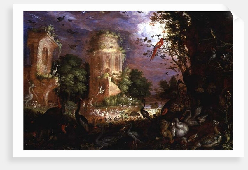 Forest Landscape with Birds and Fowl by Roelandt Jacobsz. Savery