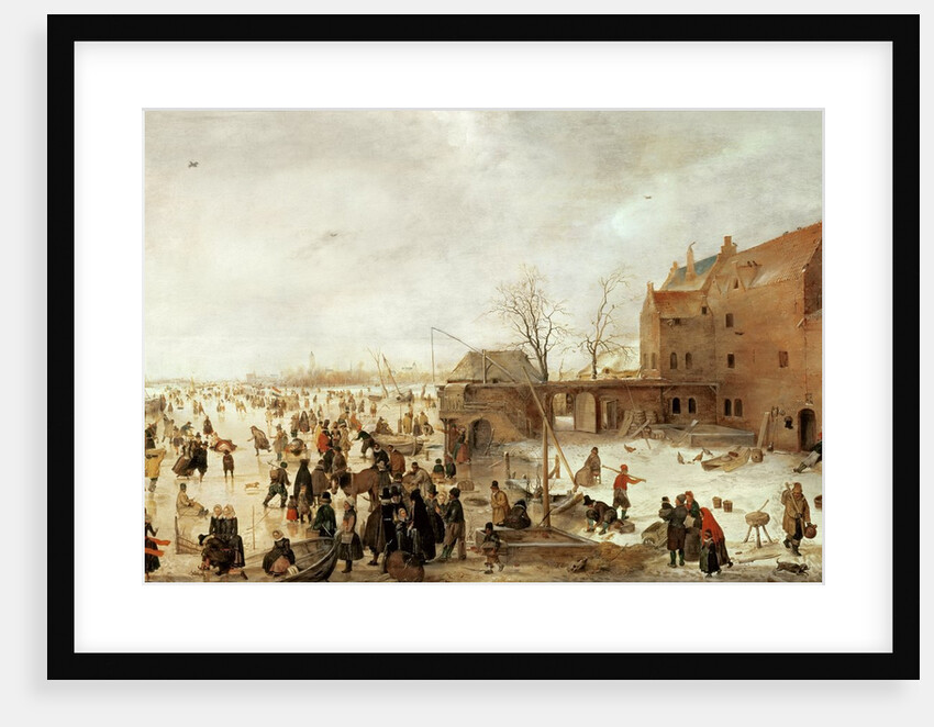 A Scene on the Ice near a Town, c.1615 by Hendrik Avercamp