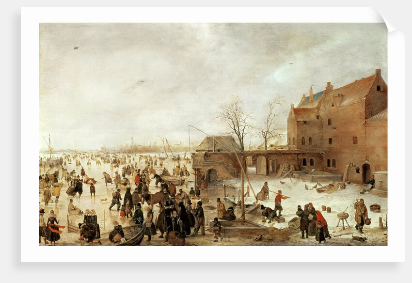 A Scene on the Ice near a Town, c.1615 by Hendrik Avercamp