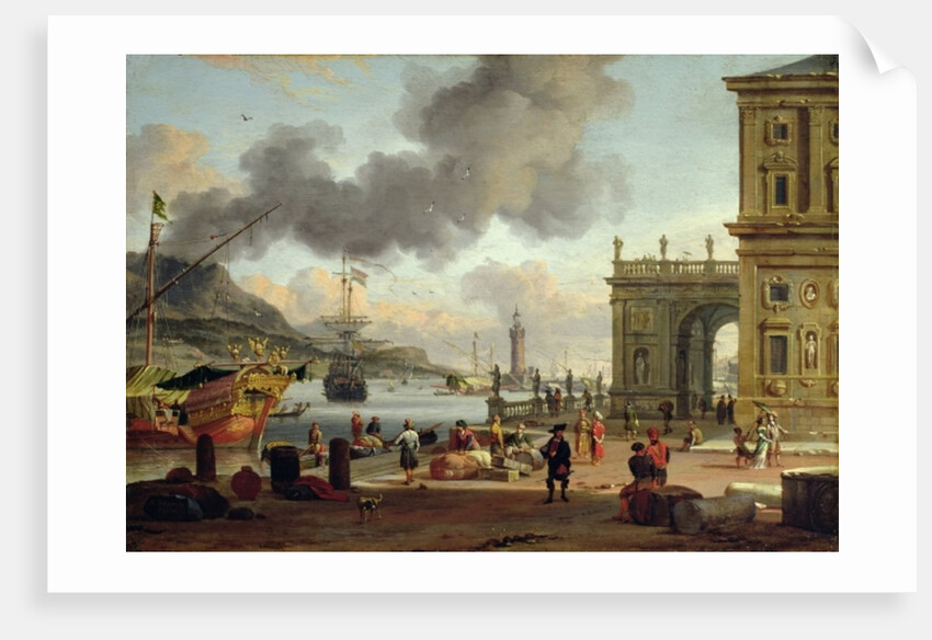 A Mediterranean Harbour Scene by Abraham Storck