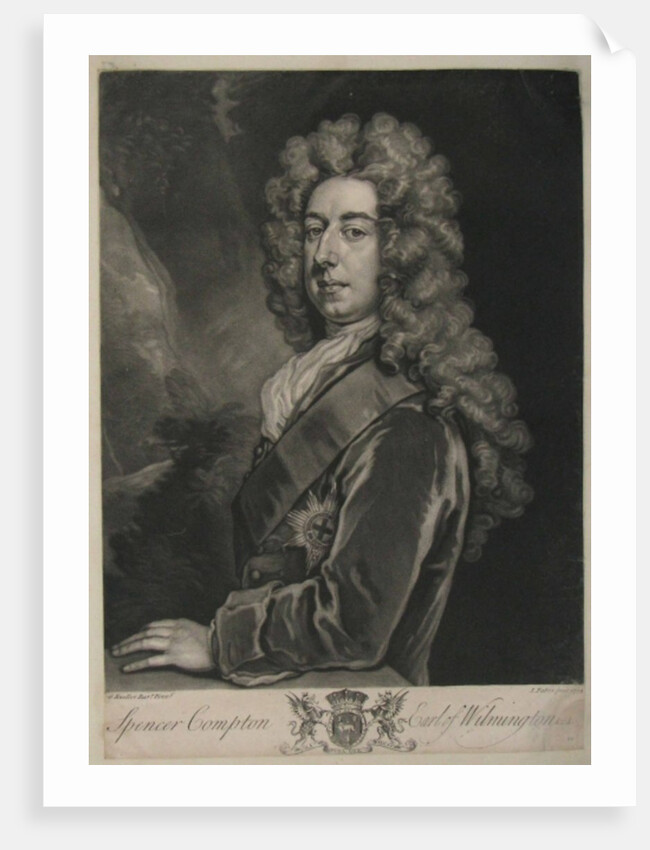 Spencer Compton, Earl of Wilmington, print by John Faber, 1734 by Godfrey Kneller
