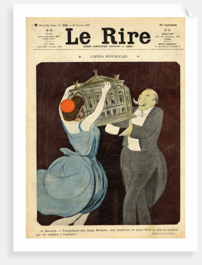 Cartoon of the composer Andre Messager by Leonetto Cappiello