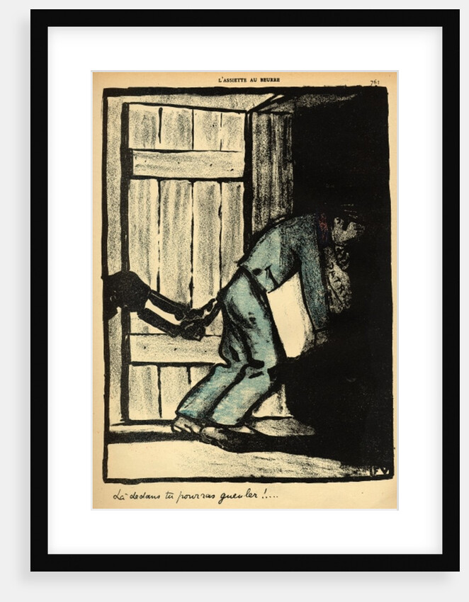 A man caught putting up political posters is thrown in prison by Felix Edouard Vallotton