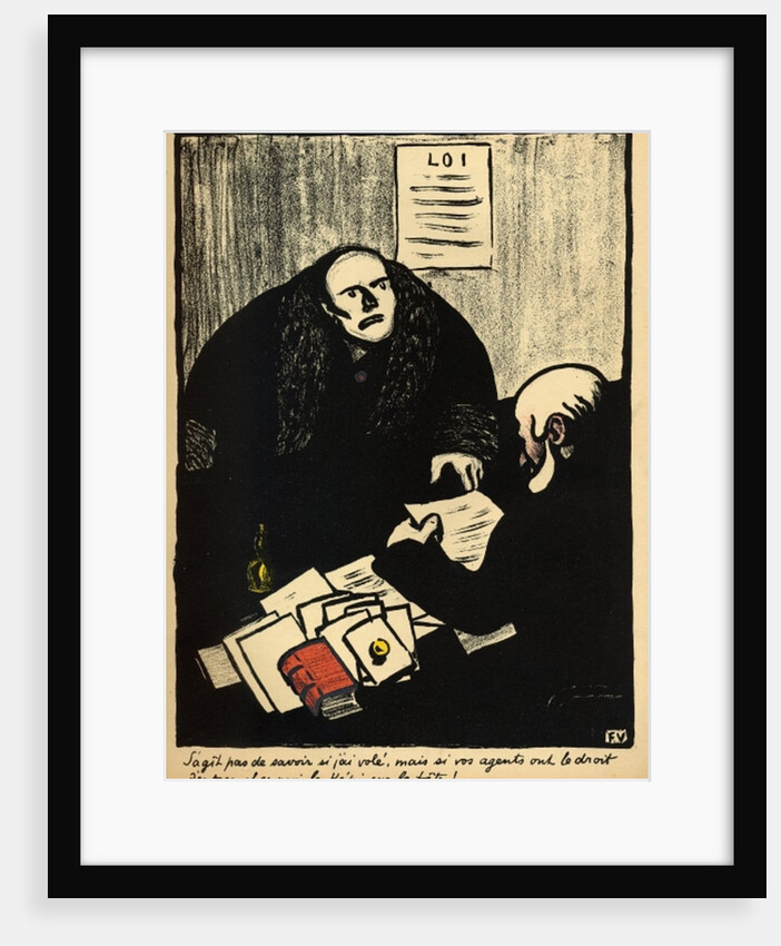 A guilty suspect tries to raise a question of police procedure by Felix Edouard Vallotton