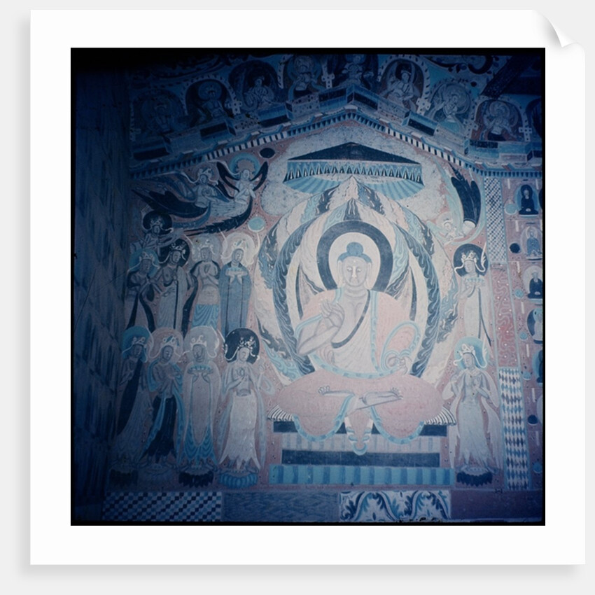 Shakyamuni Buddha preaching, surrounded by Bodhisattvas and Aspareses, Nanbeichao II period, 501-580 AD by Chinese School