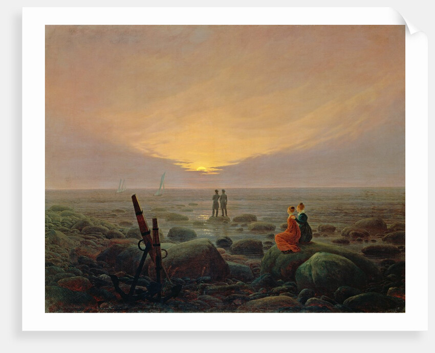 Moon Rising Over the Sea, 1821 by Caspar David Friedrich