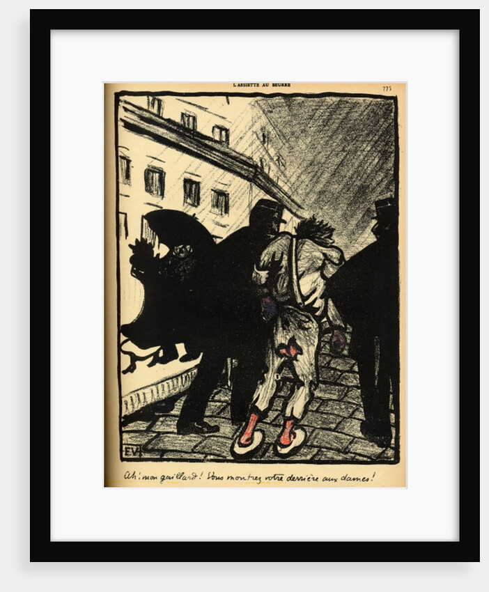 Two policemen take away a tramp dressed in rags by Felix Edouard Vallotton