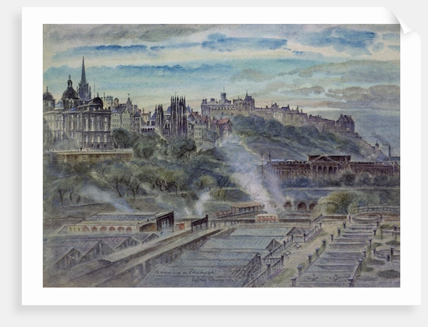 Edinburgh from near St. Anthony's Chapel on the North-west Shoulder of Arthur's Seat, 19th century by John Gendall