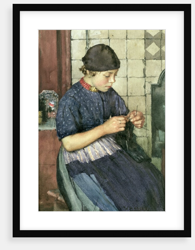 Girl Knitting by Walter Langley