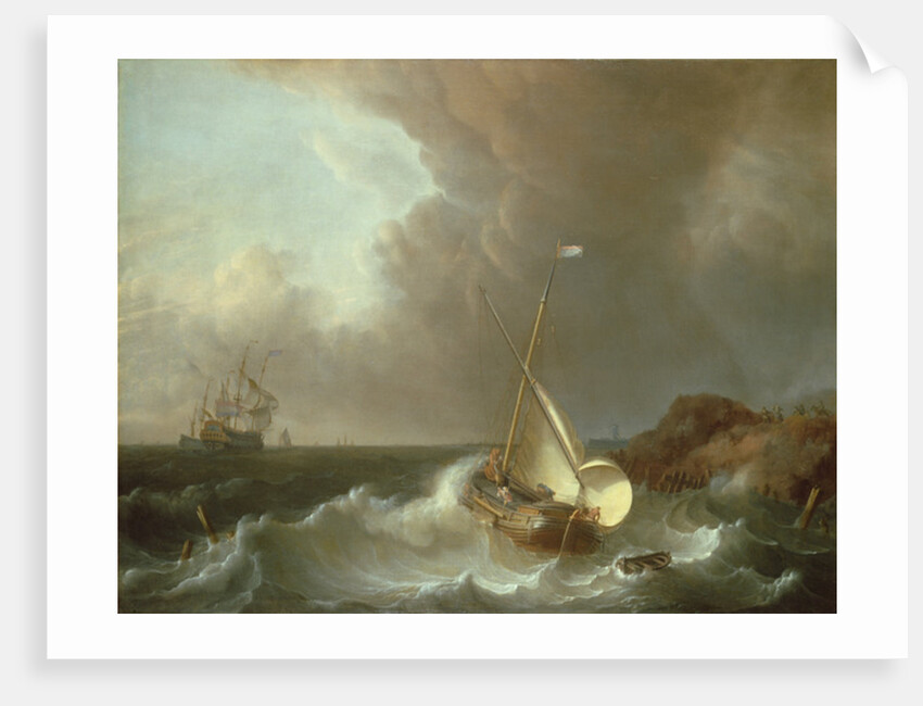 Galleon in Stormy Seas by Jan Claes Rietschoof
