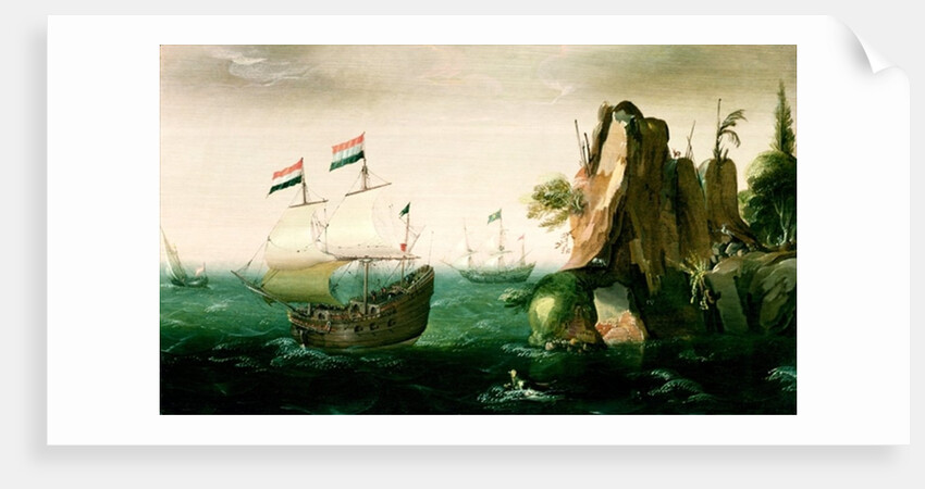 A Dutch Merchant Ship off a Rocky Coast by Cornelis Verbeeck