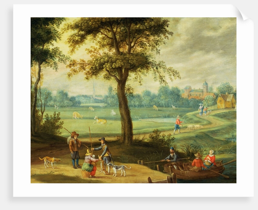 A Village Landscape by a River by Isaak van Oosten