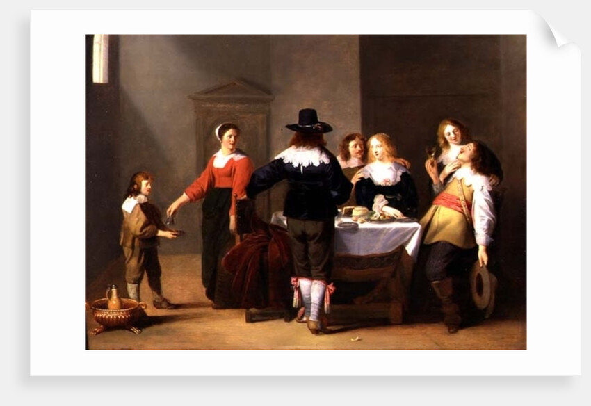 A Guardroom Interior with Soldiers Eating and Drinking in Female Company, 1639 by Christoffel Jacobsz van der Lamen