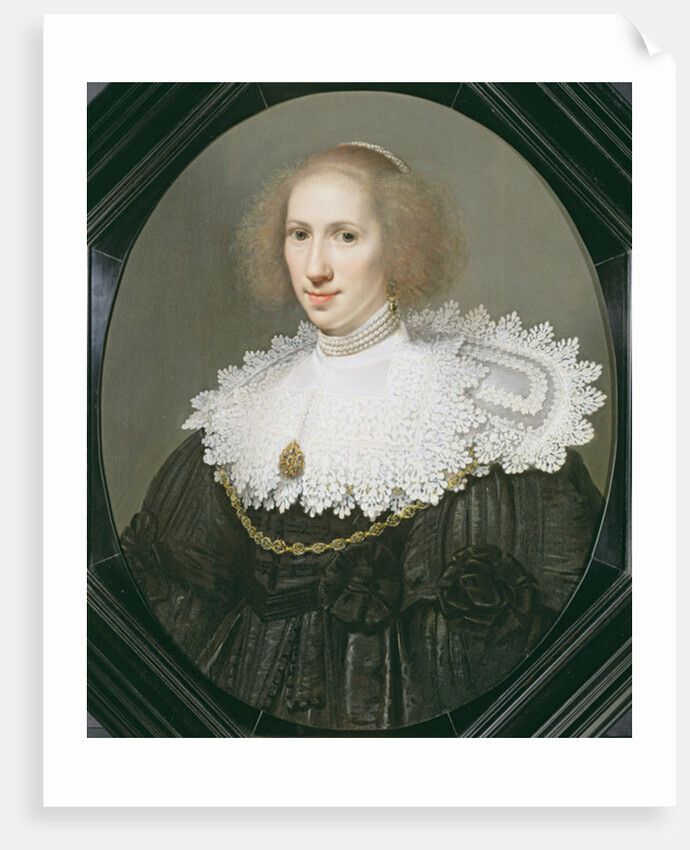 Portrait of a Lady with a Lace Collar and Pearls by Michiel Jansz. van Miereveld