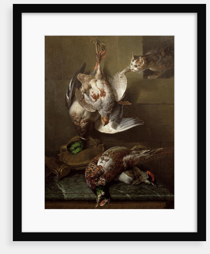 A Cat Attacking Dead Game by Alexandre-Francois Desportes