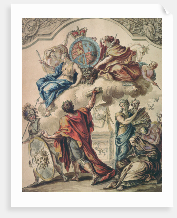 Preliminary Design for a Panel for a Royal State Coach for George I, 18th century by James Thornhill