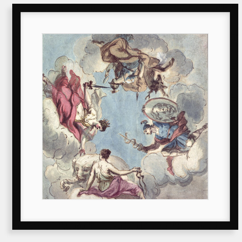 Design for a Ceiling: The Four Cardinal Virtues, Justice, Prudence, Temperance and Fortitude by James Thornhill