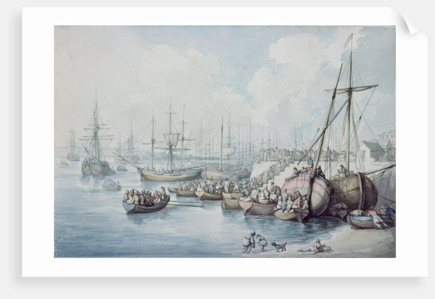 The Disembarkation of the Royalists of Toulon at Southampton in 1794 by Thomas Rowlandson