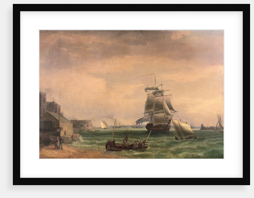 Men-O'-War and Small Craft at Portsmouth Harbour, late 18th or early 19th century by Thomas Whitcombe