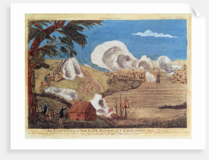 An exact view of the late Battle at Charlestown on 17th June 1775 by Bernard Romans