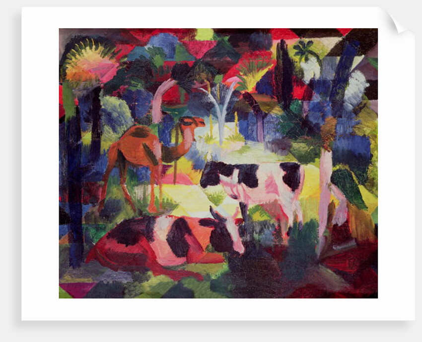 Landscape with Cows and a Camel, 1914 by August Macke