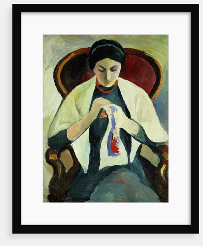Woman Sewing by August Macke