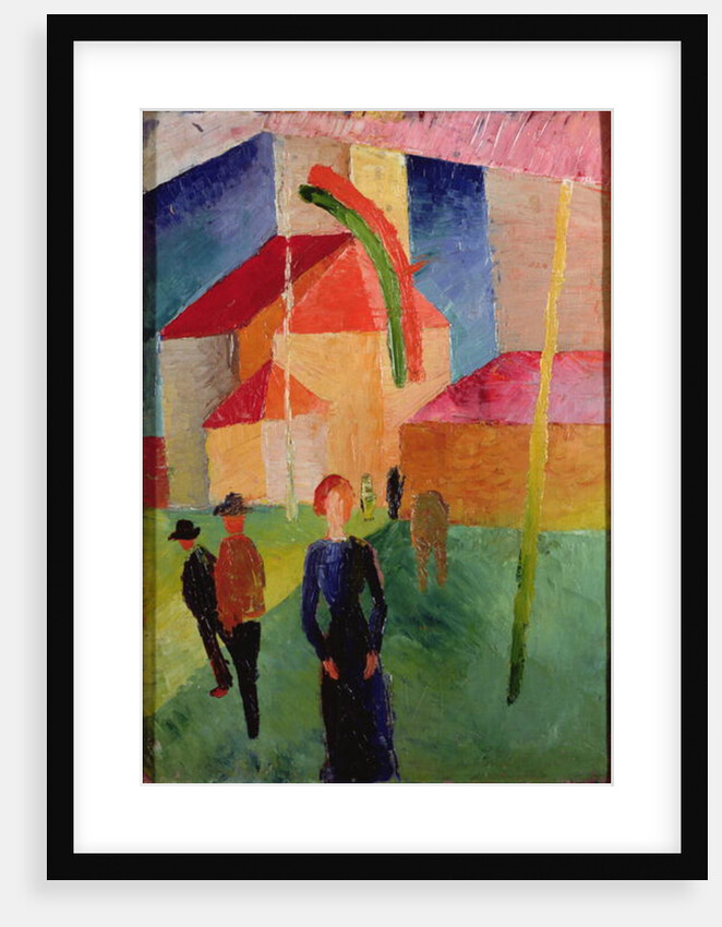 Church Decorated with Flags by August Macke