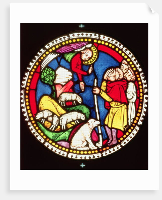 Window depicting The Annunciation to the Shepherds, c.1300 by German School