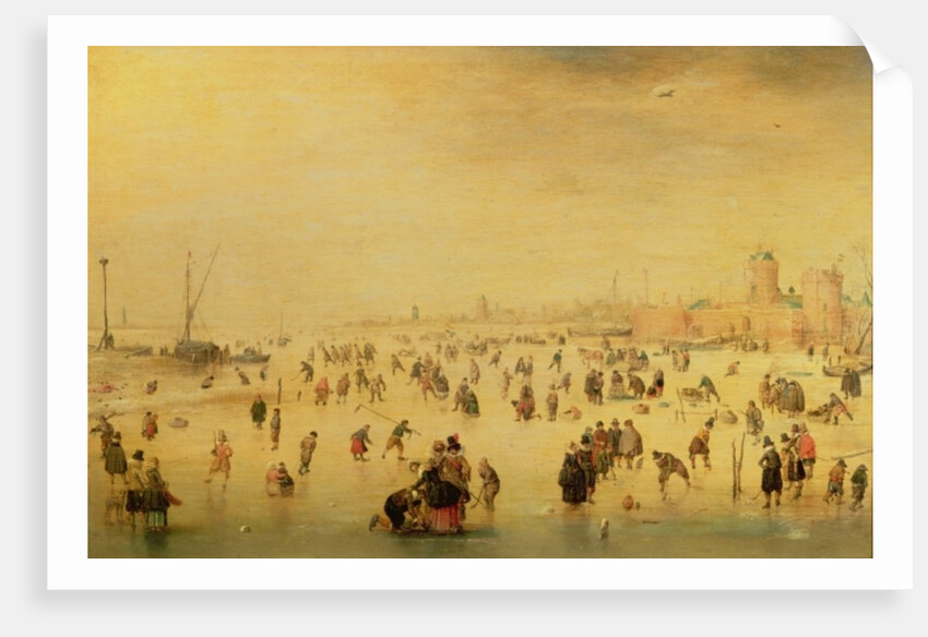 Skaters on a Frozen River, 17th century by Barent Avercamp