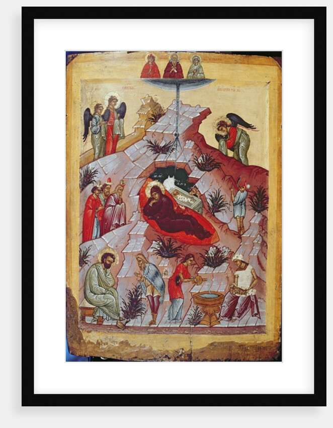 The Nativity, Russian icon, 16th century by School Russian