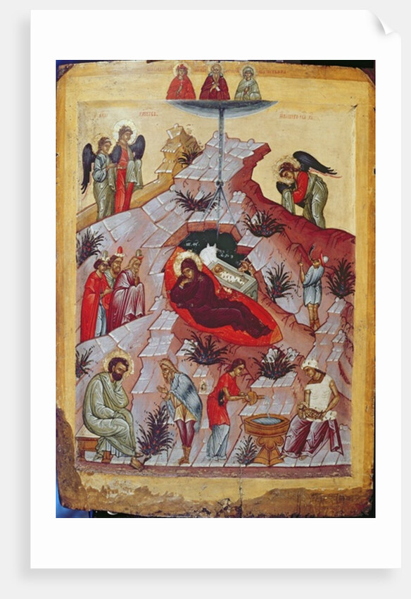 The Nativity, Russian icon, 16th century by School Russian
