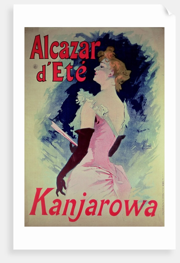 Poster advertising 'Alcazar d'Ete' starring Kanjarowa by Jules Cheret