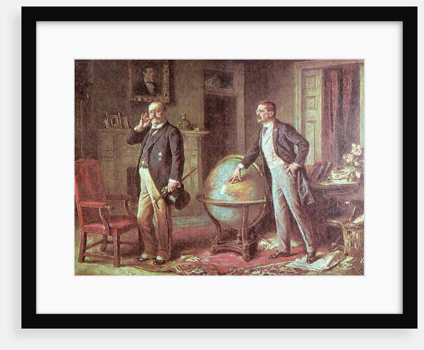 President Theodore Roosevelt of the United States of America and the German Kaiser Wilhelm II, in the dispute over the German Blockade of Venezuela, 1902 by Jean Leon Gerome Ferris