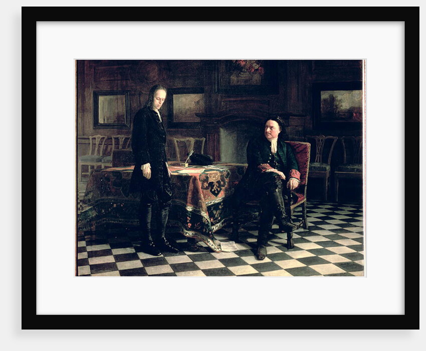 Peter the Great interrogates Tsarevich Alexei Petrovich at Peterhof, 1871 by Nikolai Nikolaevich (1831-94) Ge