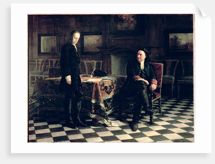 Peter the Great interrogates Tsarevich Alexei Petrovich at Peterhof, 1871 by Nikolai Nikolaevich (1831-94) Ge