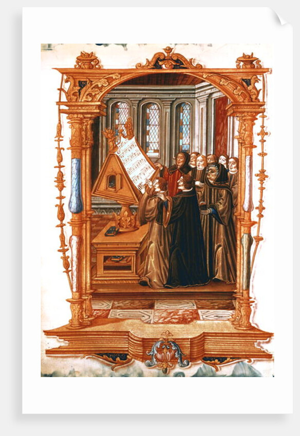 The choir singing the Gloria, conducted by Jean Ockeghem by French School