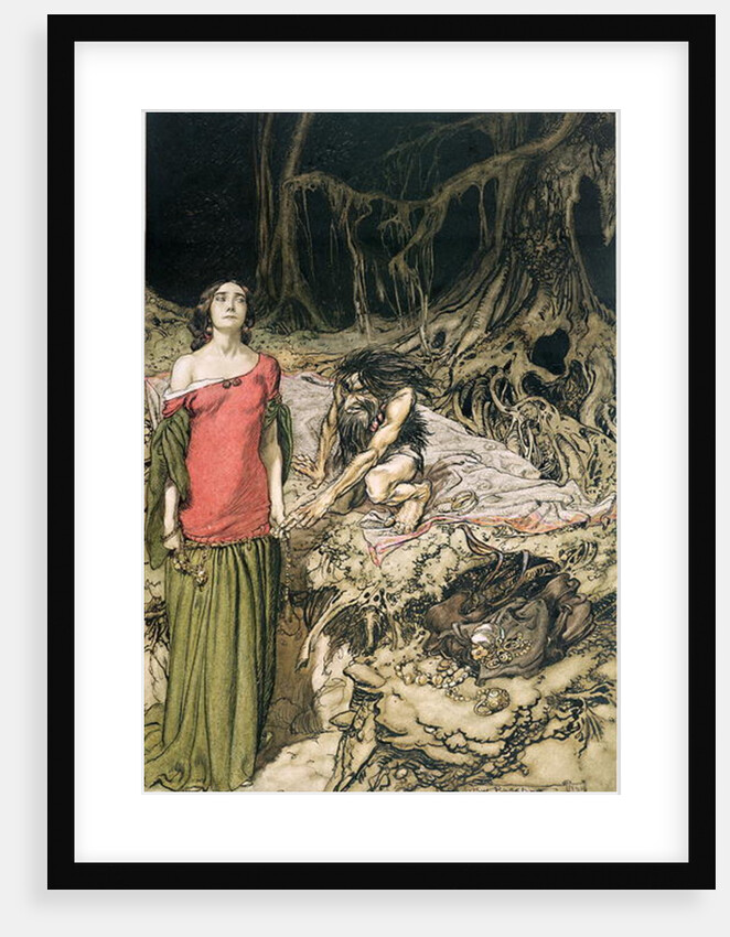 The Wooing of Grimhilde, the mother of Hagen by Arthur Rackham