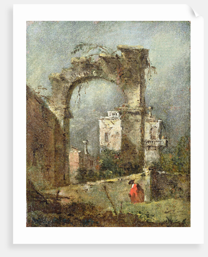 A Capriccio - A Ruined Arch, 18th cenury by Francesco Guardi