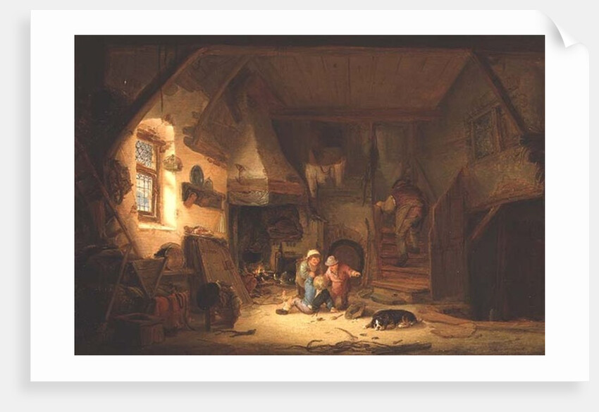 Children Playing by a Cottage Fire, 1641 by Isack van Ostade