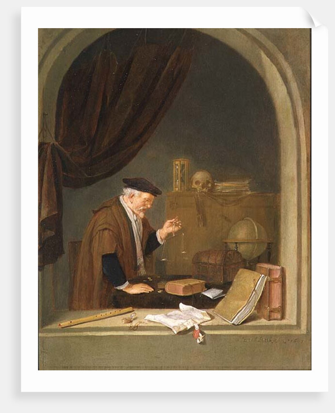 An Old Man Weighing Gold, 1667 by Quiringh Gerritsz. van Brekelenkam