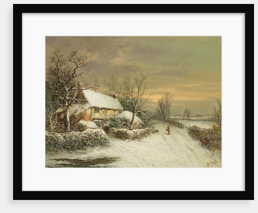 A Cottage in Winter, 19th century by William Oliver Stone
