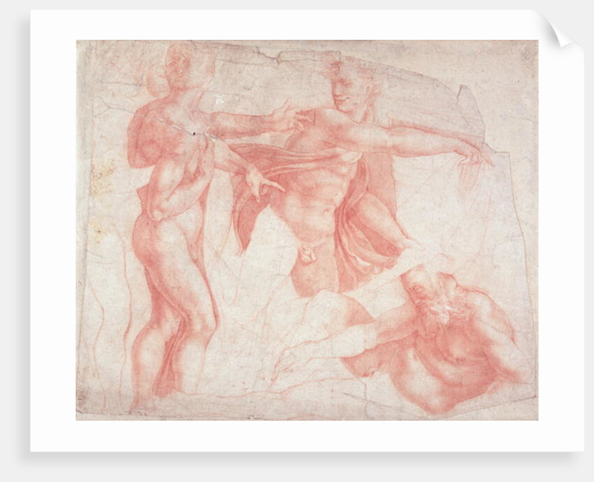 Studies of Male Nudes by Michelangelo (after) Buonarroti